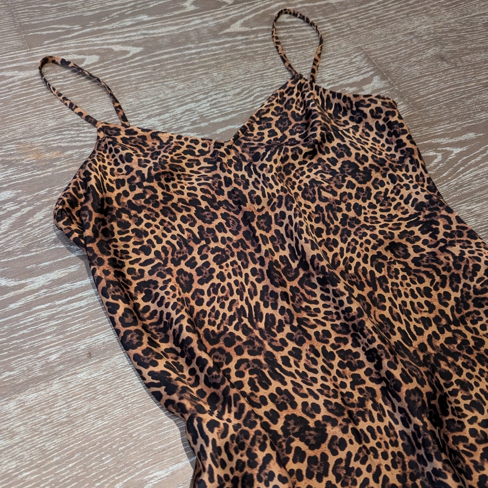 New Gap Leopard Print Slip Dress - Picture 2 of 4